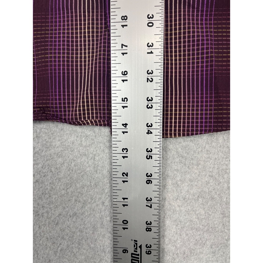 Jerry Garcia Shirt Mens 2XL Stripe Purple Plaid Long Sleeve Contrast Flip Cuff - Picture 6 of 8